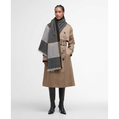 Charcoal Barbour Womens Melody Scarf on model