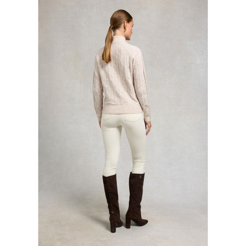 Barley Holland Cooper Womens Bridget Quarter Zip Knit Jumper On Model Back