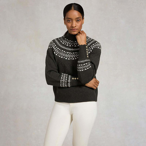 Forest Green Holland Cooper Womens Elodie Roll Neck Knit Jumper On Model