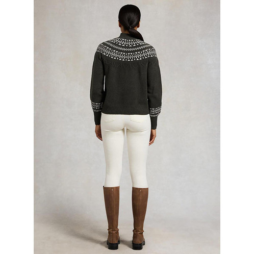 Forest Green Holland Cooper Womens Elodie Roll Neck Knit Jumper On Model Back