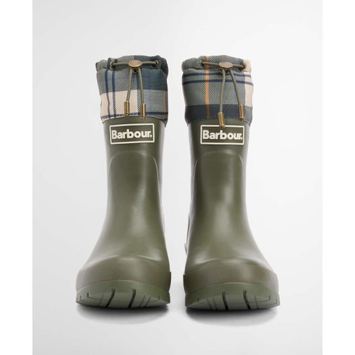 Olive/Ancient Tartan Barbour Womens Mowbray Mid Welly front