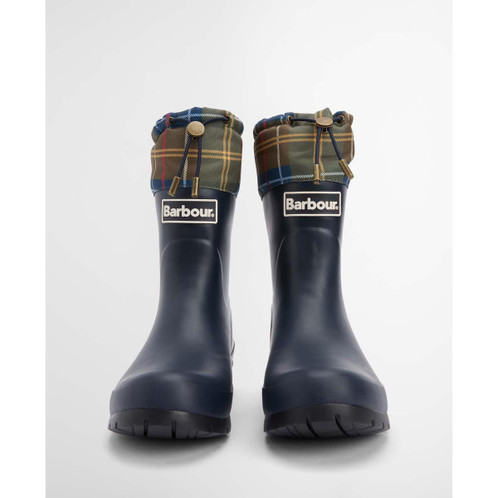 Navy/Classic Tartan Barbour Womens Mowbray Mid Welly front