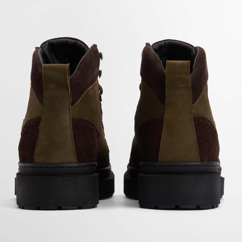 Olive Nubuck Barbour Mens Sidwood Hiking Boot back