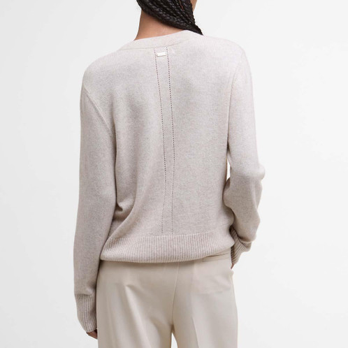 Oat Barbour Womens Eleanor Knitted Jumper on model back