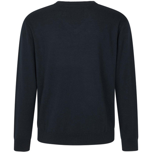 Dark Sapphire Seeland Mens Pine V-Neck Merino Pullover Back