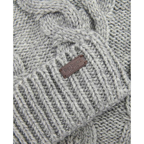 Mid Grey Barbour Mens Jesmond Beanie and Scarf Gift Set Badge