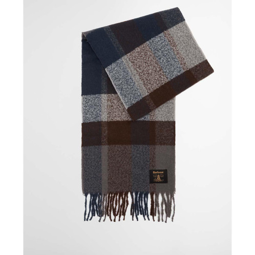 Midnight Oak Barbour Mens Westerdale Beanie & Scarf Gift Set scarf