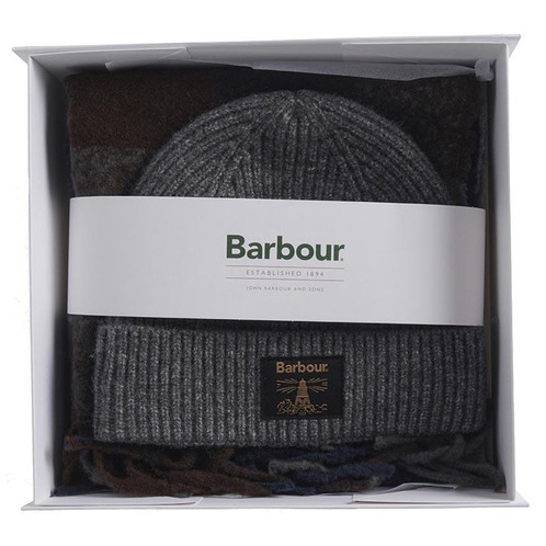 Midnight Oak Barbour Mens Westerdale Beanie & Scarf box