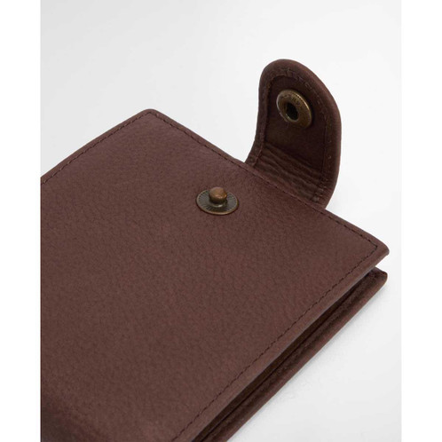 Brown Barbour Mens Padbury Leather Gift Set Popper