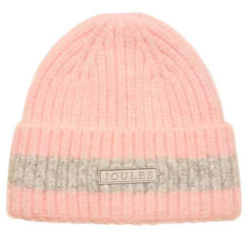 Pink/Grey Joules Womens Popley Stripe Hat