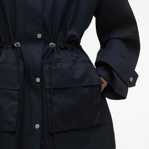 Dark Navy/Hessian Tartan Barbour Womens Fallyn Showerproof Jacket Pocket