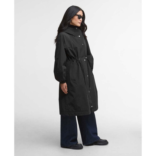 Black/Onyx Tartan Barbour Womens Sidney Waterproof Parka On Model
