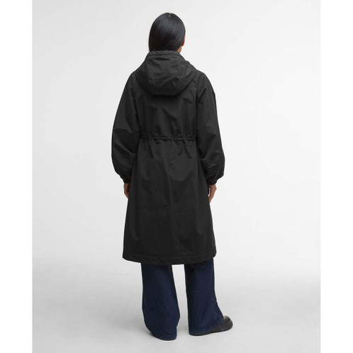 Black/Onyx Tartan Barbour Womens Sidney Waterproof Parka Back