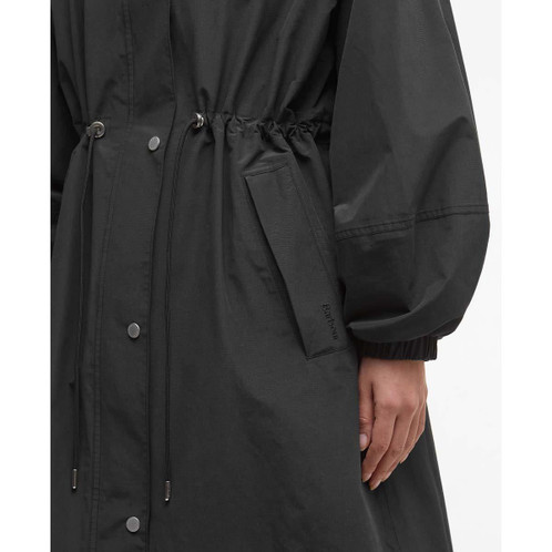 Black/Onyx Tartan Barbour Womens Sidney Waterproof Parka Waist