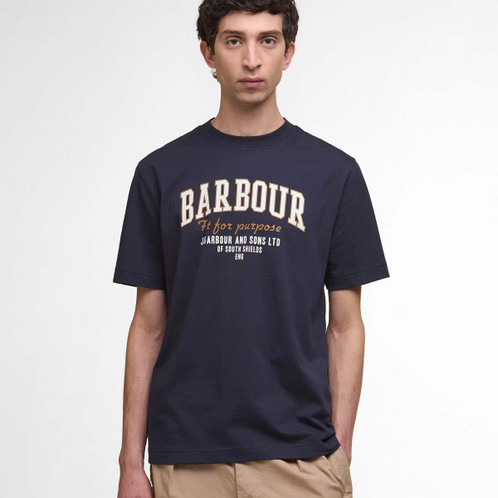 Dark Navy Barbour Mens Fort Relaxed Graphic T-Shirt