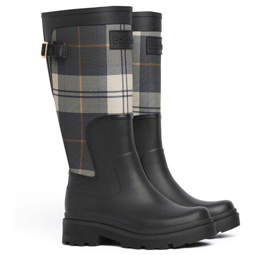 Black/Ancient Tartan Barbour Womens Dena Tall Welly