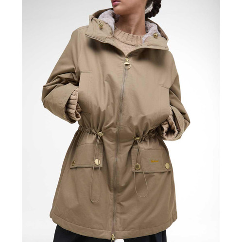 Military Brown/Ancient Barbour Womens Inola Showerproof Jacket pockets