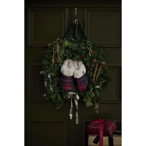 Winterberry Tartan Barbour Womens Claudia Tartan Mule Slipper lifestyle