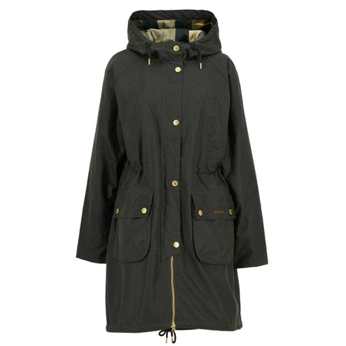 Fern/Ancient Tartan Barbour Womens Marcy Wax Parka