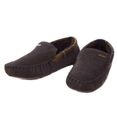 Brown Suede Barbour Monty Slippers