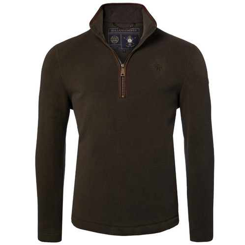 Khaki Holland Cooper Mens Country Fleece Quarter Zip