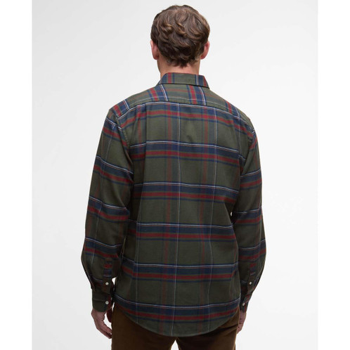 Olive Barbour Mens Dogwood Regular Checked Shirt Back
