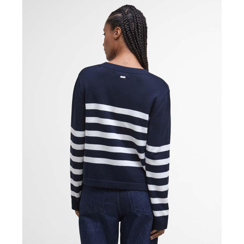 Dark Navy Stripe Barbour Womens Demi Knitted Jumper Back