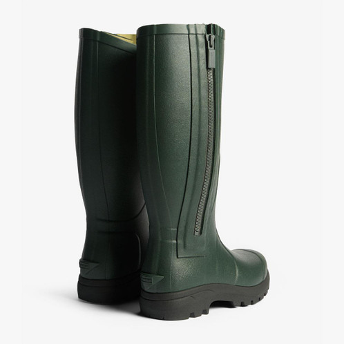 Dark Olive/Black Hunter Balmoral MKII Full Zip Wellington Boot Back