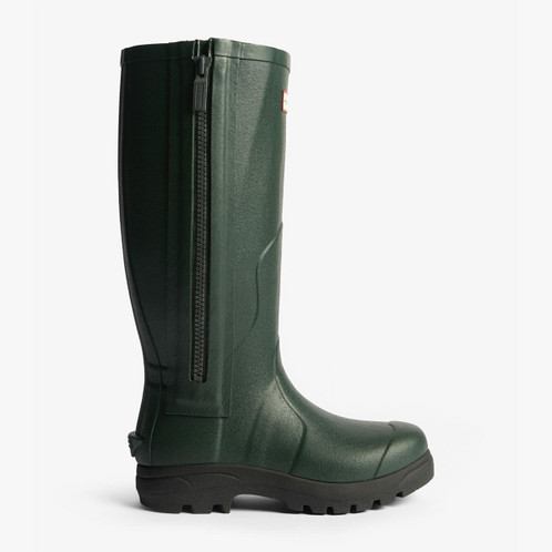 Dark Olive/Black Hunter Balmoral MKII Full Zip Wellington Boot Side