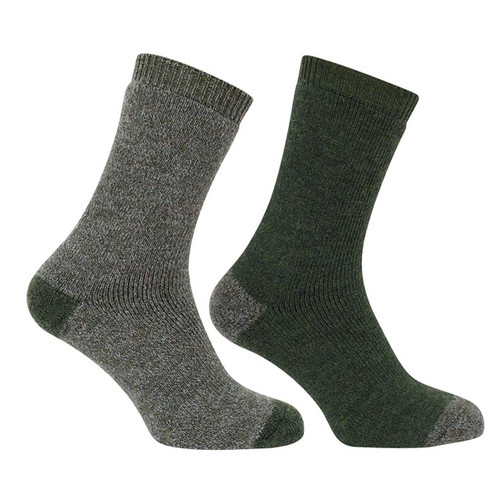 Tweed/Loden Hoggs Of Fife Mens 1904 Country Short Socks Twin Pack