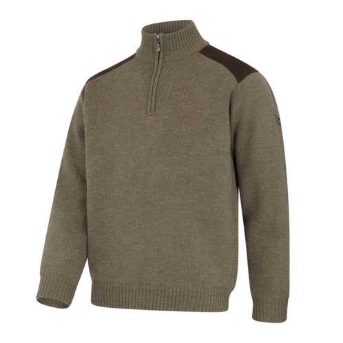 Meadow Green Marl Hoggs Of Fife Mens Hebrides II 1/4 Zip Windproof Pullover