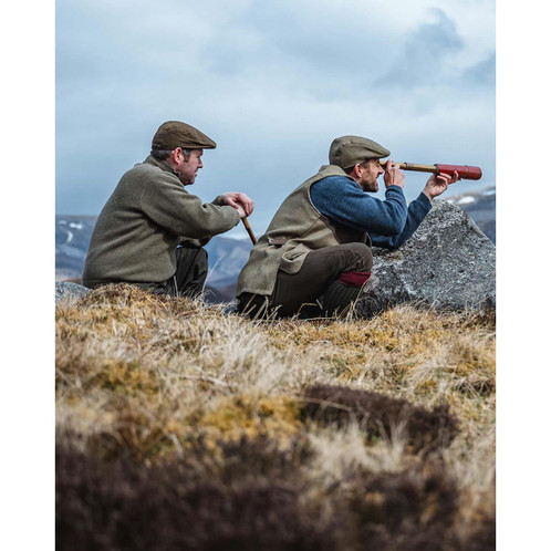 Storm Blue Marl Hoggs Of Fife Mens Melrose II Crew Pullover Lifestyle