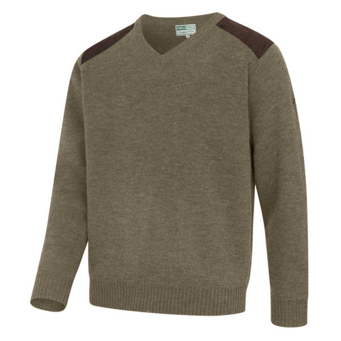 Meadow Green Marl Hoggs Of Fife Mens Melrose II V-Neck Pullover