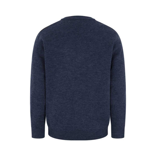 Storm Blue Marl Hoggs Of Fife Mens Melrose II V-Neck Pullover Back