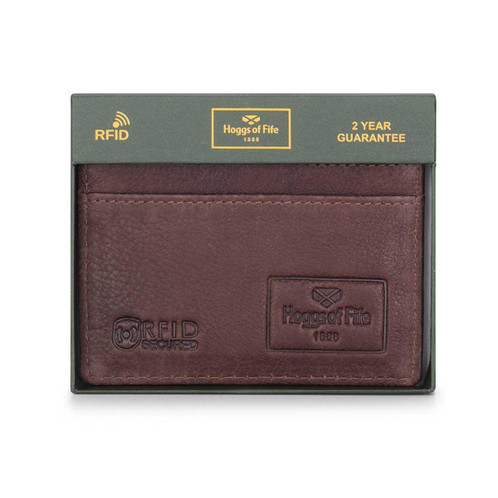 Conker Hoggs Of Fife Monarch Leather Credit Card Holder Packaged
