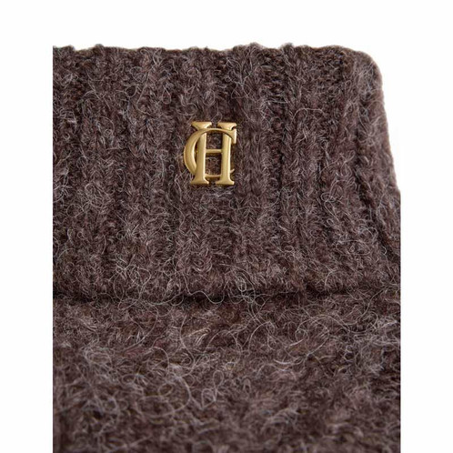 Chocolate Holland Cooper Womens Noveli Roll Neck Knit Jumper Neck Detail