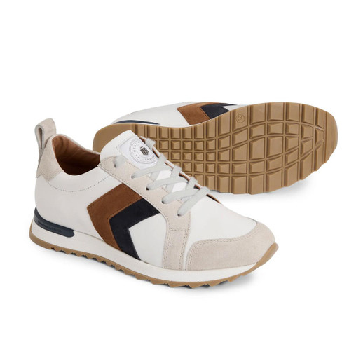 Tan and Navy White Fairfax & Favour Womens Xandra Trainer sole and trainer