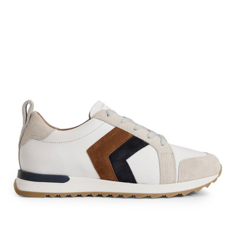 Tan and Navy White Fairfax & Favour Womens Xandra Trainer  side