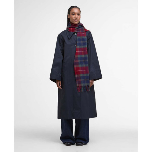 Winterberry Tartan Barbour Unisex Tartan Scarf On Model