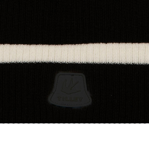 Black Tilley Hydrowool Rib Beanie Badge