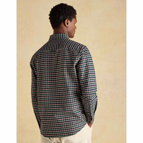Green Joules Mens Oxford Check Shirt On Model Rear