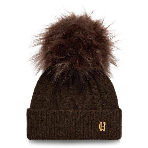 Chocolate Holland Cooper Womens Sloane Cable Bobble Hat