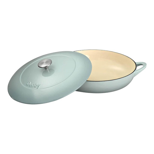 Denby Pavilion 30cm Cast Iron Shallow Casserole Dish Open