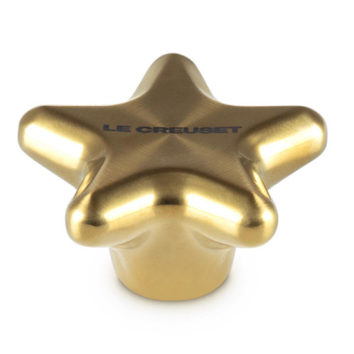 Le Creuset Signature Gold Finish Star Knob 47mm Angle View