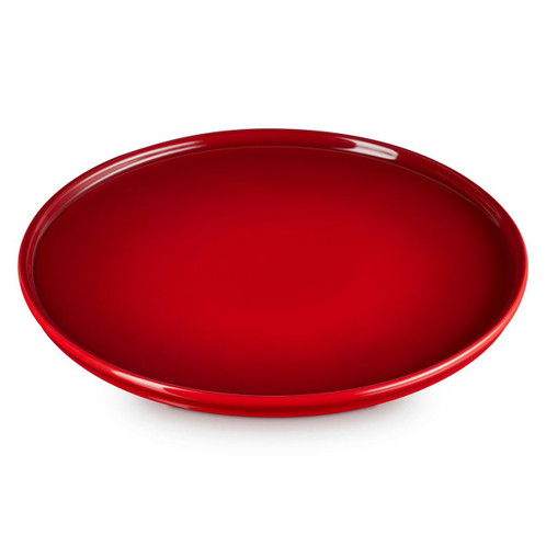 Cerise Le Creuset Stoneware Footed Cake Stand Angle View