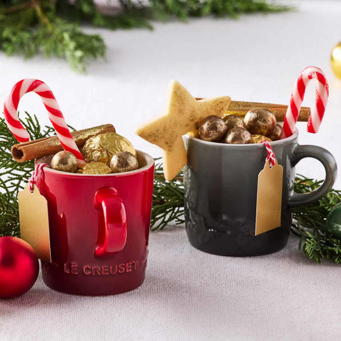 Le Creuset Stoneware Holly Mug 350ml Lifestyle