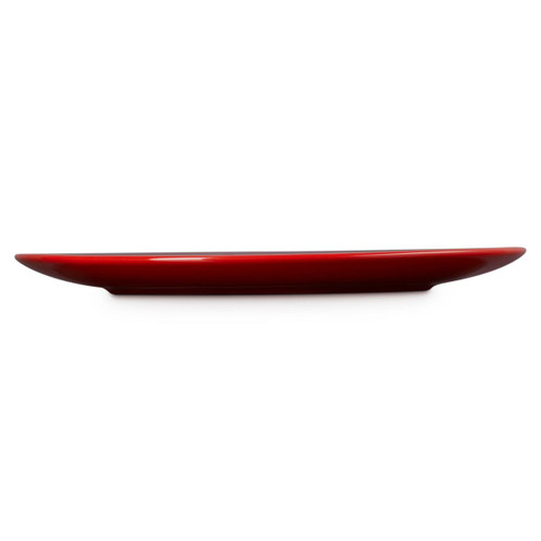 Cerise Le Creuset Stoneware Holly Coupe Plate 19cm Side view