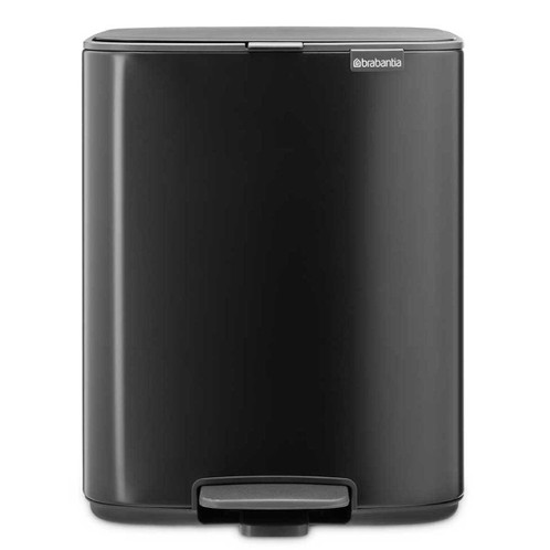 Matt Black Brabantia Bo Pedal Bin 12 Litre