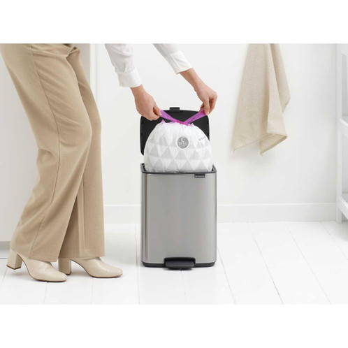 Matt Steel Brabantia Bo Pedal Bin 12 Litre Lifestyle
