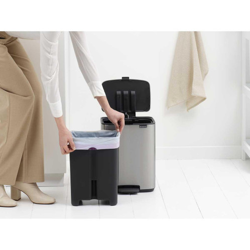 Matt Steel Brabantia Bo Pedal Bin 12 Litre Lifestyle In Use
